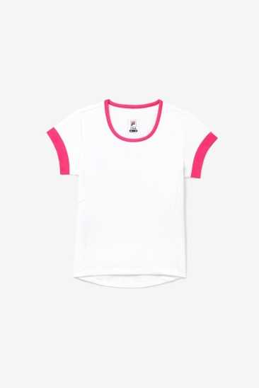 Fila Enfants Core Short Sleeve Top Wht/Bpnk Fila France WAX-067428